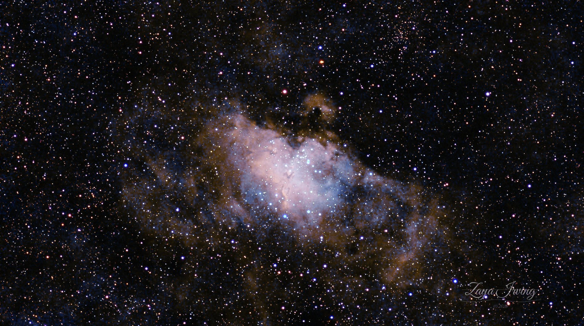 M16, the Eagle Nebula, in Hubble palette