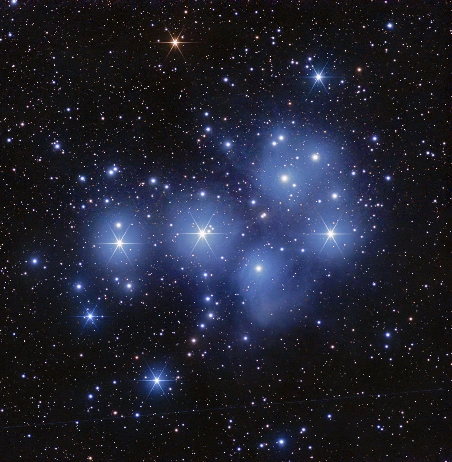M45, the Pleiades star cluster, mosaic
